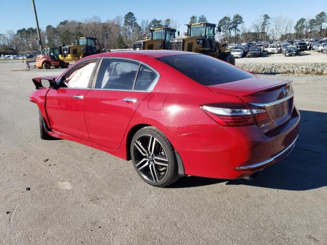 1HGCR2F50GA135311 - 2016 HONDA ACCORD SPORT RED photo 2