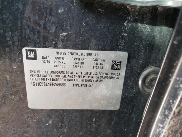 1G11C5SL4FF249366 - 2015 CHEVROLET MALIBU 1LT GRAY photo 12