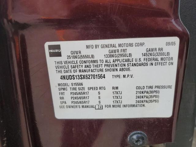 4NUDS13SX62701564 - 2006 ISUZU ASCENDER S 栗色 照片 12