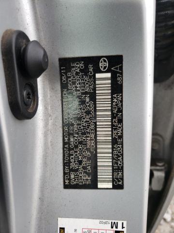 JTDBU4EE8B9156889 - 2011 TOYOTA COROLLA BASE 银色 照片 12