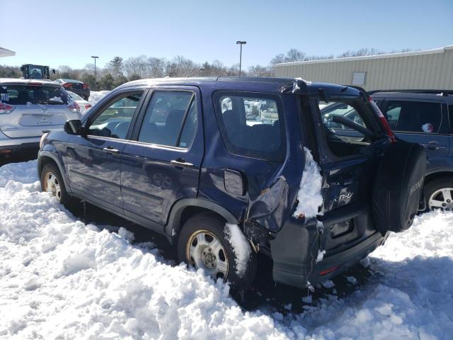 JHLRD68596C009465 - 2006 HONDA CR-V LX BLUE photo 2