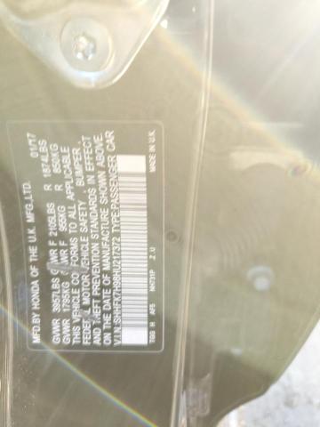 SHHFK7H98HU217372 - 2017 HONDA CIVIC SPORT TOURING BLACK photo 12