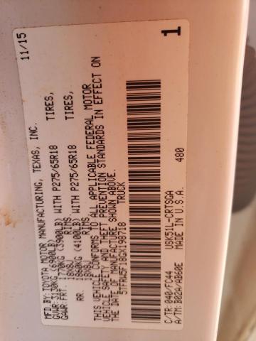 5TFRW5F18GX198718 - 2016 TOYOTA TUNDRA DOUBLE CAB SR/SR5 WHITE photo 12