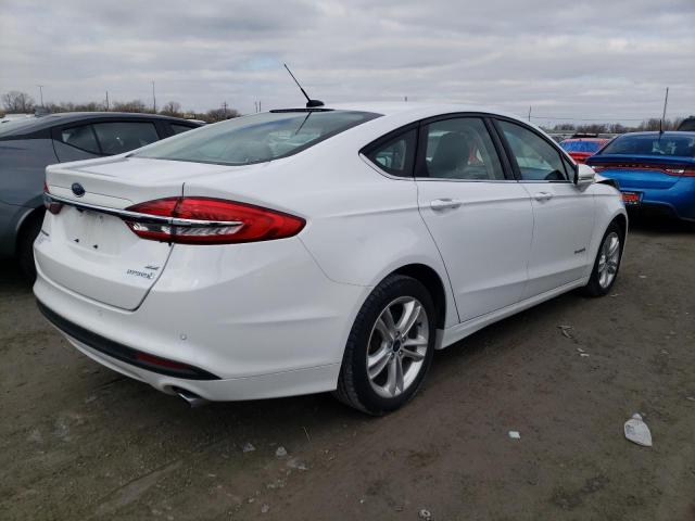 3FA6P0LU7JR270161 - 2018 FORD FUSION SE HYBRID WHITE photo 3