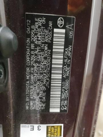 JTKJF5C74C3043194 - 2012 TOYOTA SCION TC Tünd qırmızı foto 12