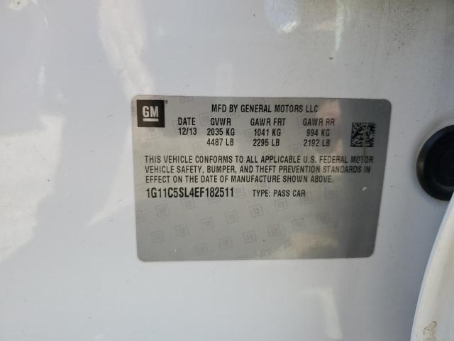 1G11C5SL4EF182511 - 2014 CHEVROLET MALIBU 1LT WHITE photo 12