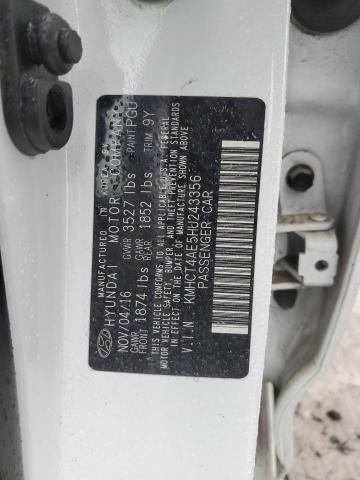 KMHCT4AE5HU243356 - 2017 HYUNDAI ACCENT SE WHITE photo 12