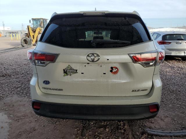 5TDJKRFH3FS132336 - 2015 TOYOTA HIGHLANDER XLE WHITE photo 6