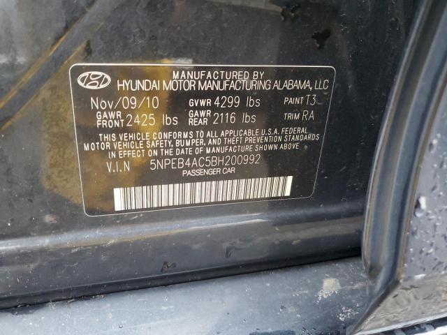 5NPEB4AC5BH200992 - 2011 HYUNDAI SONATA GLS BLUE photo 12