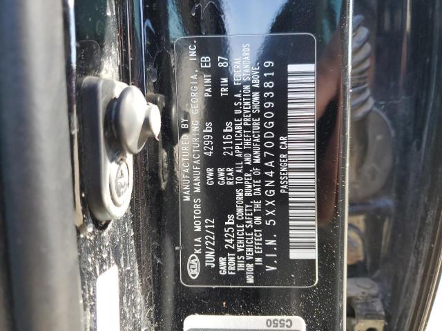 5XXGN4A70DG093819 - 2013 KIA OPTIMA EX BLACK photo 12