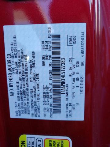 1FA6P8CF4L5127383 - 2020 FORD MUSTANG GT RED photo 12