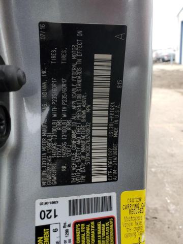 5TDYK3DC7GS760632 - 2016 TOYOTA SIENNA XLE SILVER photo 14