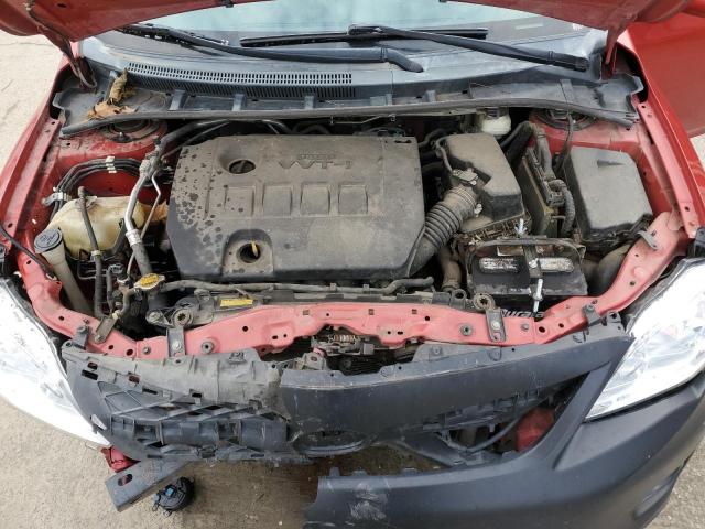 2T1BU4EE2CC780957 - 2012 TOYOTA COROLLA BASE RED photo 11