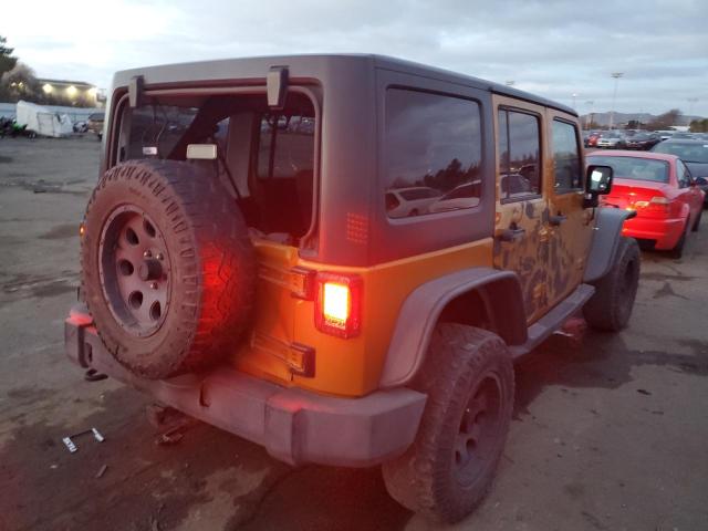 1C4BJWDGXEL222258 - 2014 JEEP WRANGLER U SPORT YELLOW photo 3