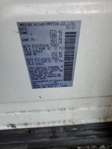 5N1AR2MMXFC673464 - 2015 NISSAN PATHFINDER S 白色 照片 13