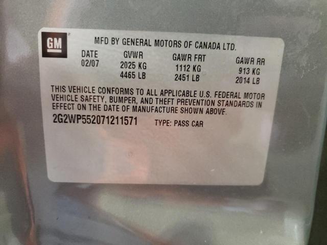 2G2WP552071211571 - 2007 PONTIAC GRAND PRIX 灰色 照片 12