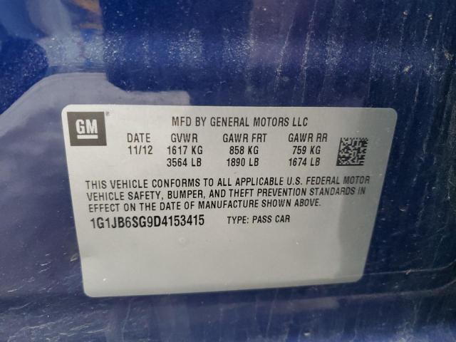 1G1JB6SG9D4153415 - 2013 CHEVROLET SONIC LS ლურჯი ფოტო 12