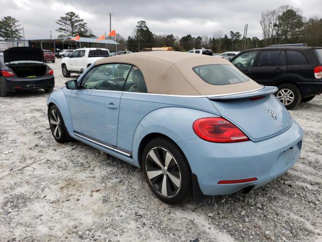 3VW7A7AT9DM802382 - 2013 VOLKSWAGEN BEETLE TURBO BLUE photo 2