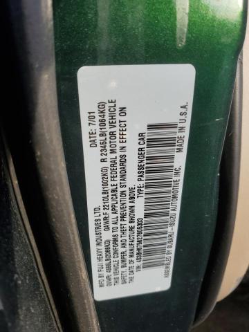 4S3BH675627605303 - 2002 SUBARU LEGACY OUTBACK AWP 绿色 照片 12