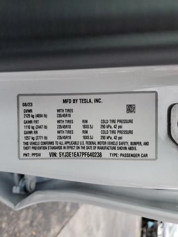 5YJ3E1EA7PF640238 - 2023 TESLA MODEL 3 WHITE photo 13