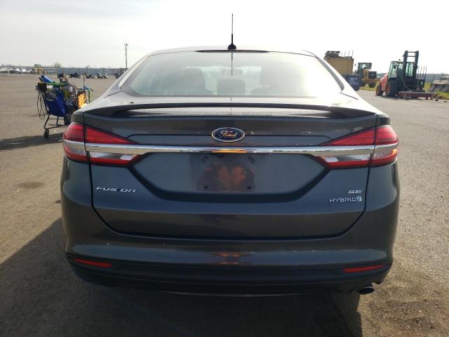 3FA6P0LU8JR205111 - 2018 FORD FUSION SE HYBRID GRAY photo 6