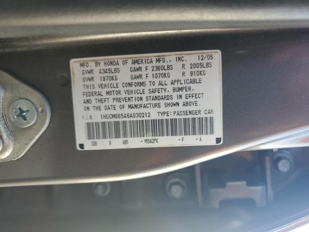 1HGCM66546A030212 - 2006 HONDA ACCORD EX GRAY photo 12