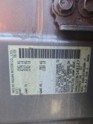 1N4AL21E19N548127 - 2009 NISSAN ALTIMA 2.5 SILVER photo 12