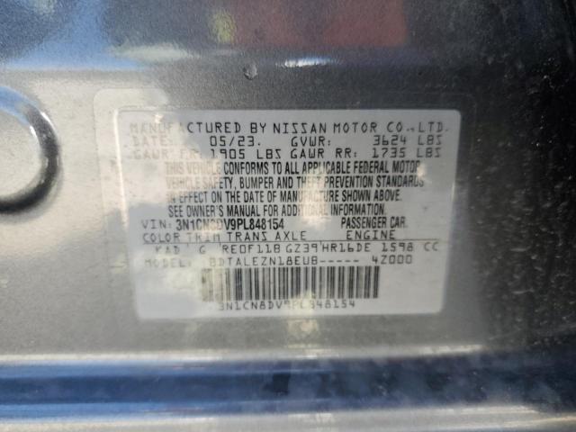 3N1CN8DV9PL848154 - 2023 NISSAN VERSA S SILVER photo 13