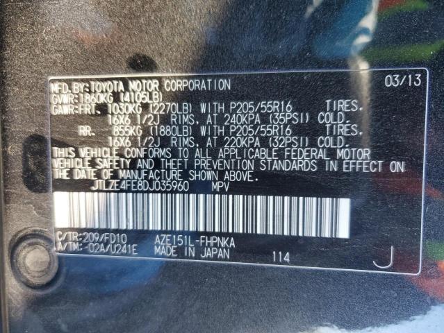 JTLZE4FE8DJ035960 - 2013 TOYOTA SCION XB 黑色 照片 12