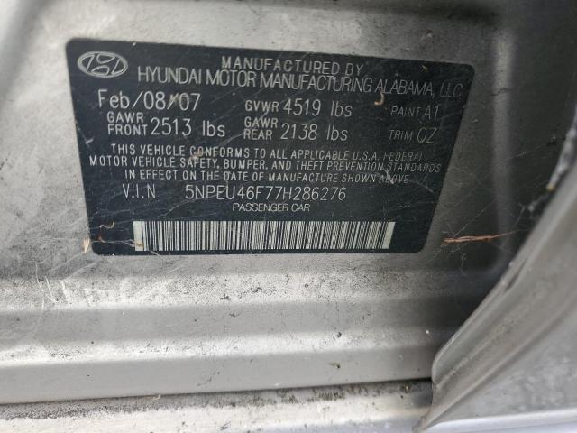 5NPEU46F77H286276 - 2007 HYUNDAI SONATA SE GOLD photo 12