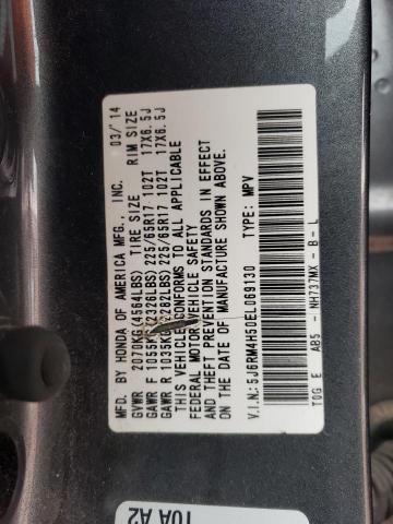 5J6RM4H50EL069130 - 2014 HONDA CR-V EX GRAY photo 12