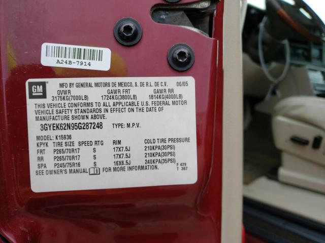 3GYEK62N95G287248 - 2005 CADILLAC ESCALADE EXT RED photo 12