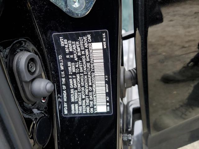 SHHFK7H45MU220762 - 2021 HONDA CIVIC SPORT 黑色 照片 12