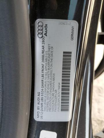 WAU2GAFC3CN176654 - 2012 AUDI A7 PRESTIGE GRAY photo 12