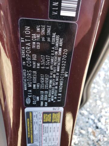 KNDMB5C19H6327020 - 2017 KIA SEDONA LX BURGUNDY photo 14