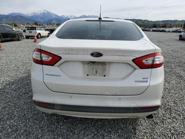 3FA6P0LUXER164373 - 2014 FORD FUSION SE HYBRID WHITE photo 6