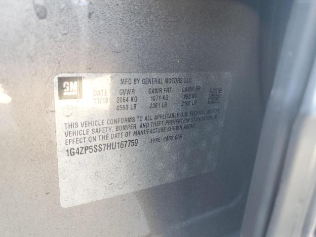 1G4ZP5SS7HU167759 - 2017 BUICK LACROSSE ESSENCE ნაცრისფერი ფოტო 12