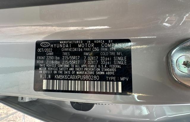 KM8K6CABXPU980280 - 2023 HYUNDAI KONA SEL GRAY photo 10