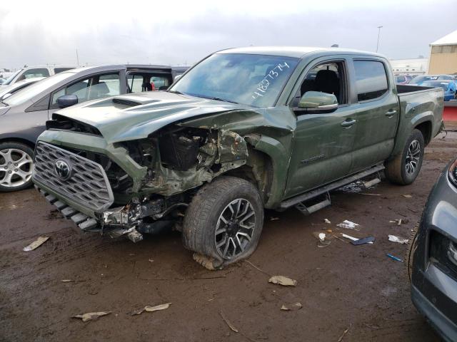 3TMCZ5AN4MM418431 - 2021 TOYOTA TACOMA DOUBLE CAB GREEN photo 1