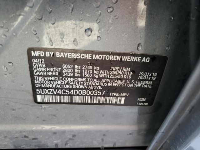 5UXZV4C54D0B00357 - 2013 BMW X5 XDRIVE35I GRAY photo 14
