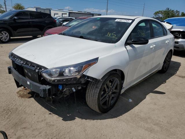 3KPF34AD9ME331859 - 2021 KIA FORTE GT LINE WHITE photo 1