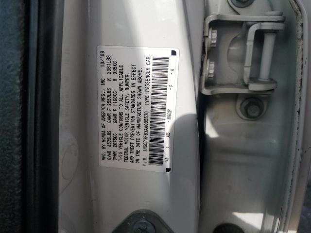 1HGCP3F83AA005570 - 2010 HONDA ACCORD EXL WHITE photo 12