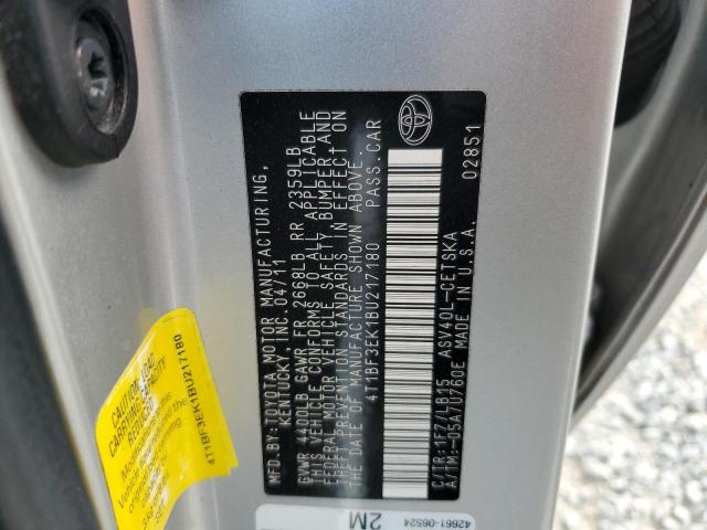 4T1BF3EK1BU217180 - 2011 TOYOTA CAMRY BASE SILVER photo 12