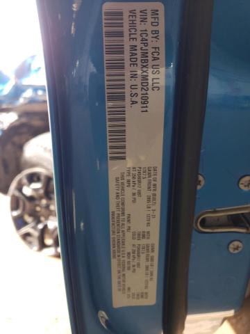 1C4PJMBXXMD210911 - 2021 JEEP CHEROKEE TRAILHAWK BLUE photo 13