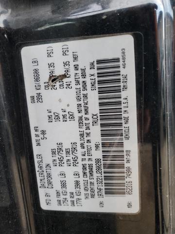 1B7HF13Z21J280288 - 2001 DODGE RAM 1500 BLACK photo 12