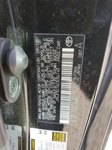 JTKJF5C76D3056143 - 2013 TOYOTA SCION TC შავი ფოტო 12