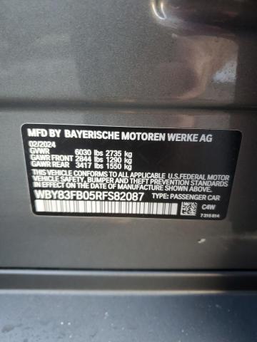 WBY83FB05RFS82087 - 2024 BMW I4 XDRIVE 40 灰色 照片 12