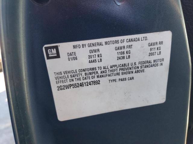 2G2WP552461247892 - 2006 PONTIAC GRAND PRIX 青色 照片 12