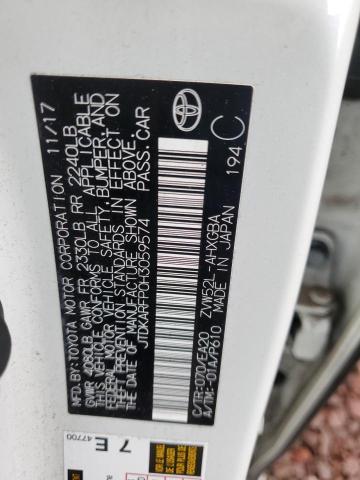 JTDKARFP0H3059574 - 2017 TOYOTA PRIUS PRIM თეთრი ფოტო 13