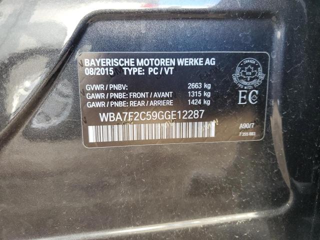 WBA7F2C59GGE12287 - 2016 BMW 7 SERIES XI GRAY photo 12